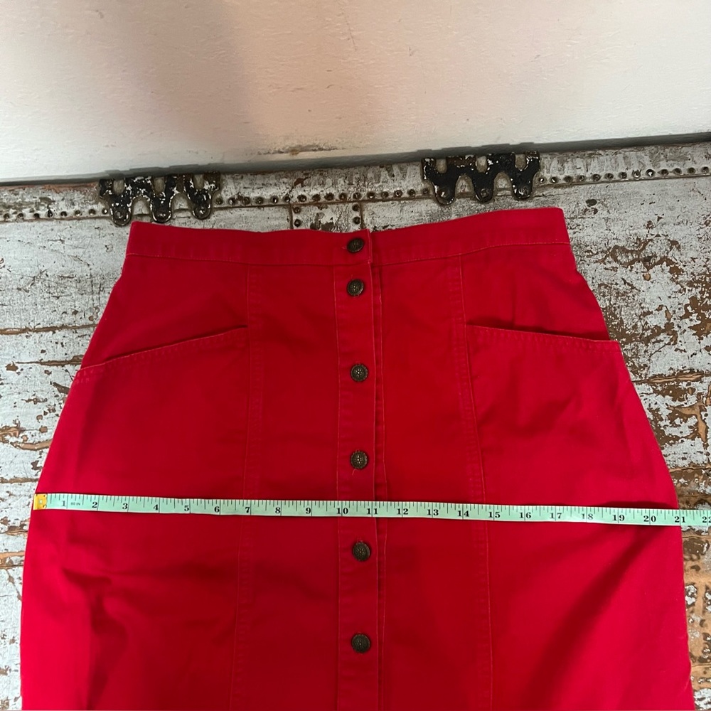 Vintage River Ridge Trading Co Red Button Front Maxi Skirt - Picture 10 of 11